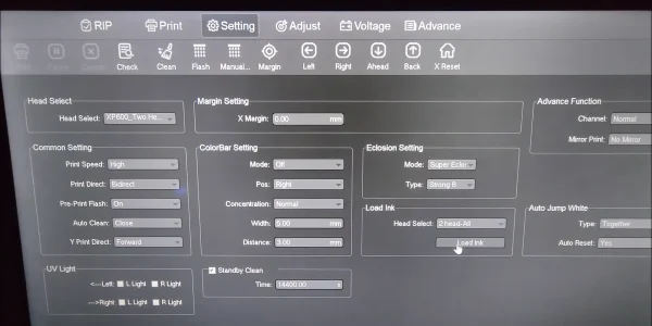 try different uv print settings